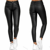 High Waist Long Sexy Stretch Bodycon PU Leather Trouser Pants