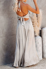 Pocketted Halter Maxi Dress