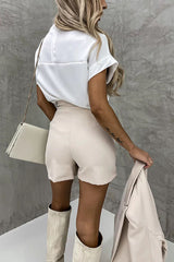 Giving Your All Double Breasted Blazer Pleated Skort Suit
