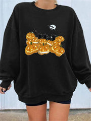 Pumpkin Skull Print Funny Halloween Sweatshirts