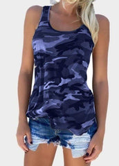 Camouflage Printed Sleeveless Tank Shirt