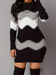 Casual Chic Color Block Bodycon Mini Dress