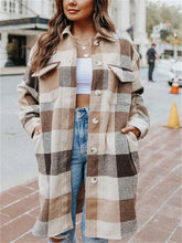 Fashion Plaid Long Sleeve Coat
