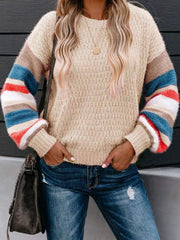 翻译0914 Striped Pullover Long Sleeve Sweater