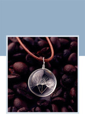 Dandelion Decorated Bulb Wish Pendant Woman Necklace