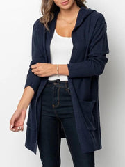 翻译0914 Pocket Side Slit Hooded Cardigan