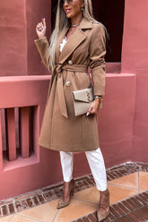 Slope City Belted Double Breasted Midi Coat