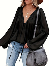 Effortlessly Stylish Solid Tie Neck Pleated Blouse