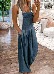 Casual Fashion Loose Denim Jumpsuit