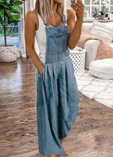 Casual Fashion Loose Denim Jumpsuit