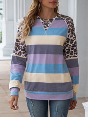 Leopard Patchwork Color Block Tops