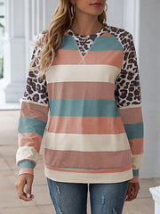 Leopard Patchwork Color Block Tops