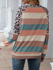 Leopard Patchwork Color Block Tops