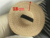 Boho Hat, Sun Hat, Beach Hat, Wide Brim Straw Hat 18 cm, Ribbon