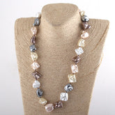 Boho Necklace, RH Big Pearl Shell White Pink Necklaces