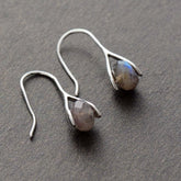 Boho Earrings, Dangle Earrings, Black Labradorite