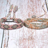 Boho Bracelet, Crystal Wrap Bracelet,Pink Pastel