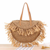Boho Bag, Woven Straw Handbag, Rosalyn Tote