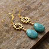 Boho Earrings, Dangle Earrings, Blue Amazonite, Illuminati