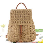 Boho Bag, Woven Rope Straw Bag,Yellow Backpack, Briege and Bag Beach Bag