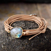 Boho Bracelet, Wrap Rope Bracelet Labradorite