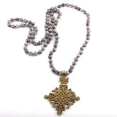Boho Necklace, RH Tiger Eye, Ethic Black Natural Stone