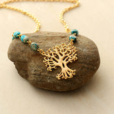 Boho Necklace, Amazonite Tree of Life