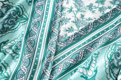 Boho Mini Dress Sundress, Wrap dress, Wild Floral Fresh Green Mint