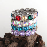 Boho Bracelet, RH Armbander Bracelet, Silver Crystal