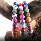 Boho Bracelet, RH Colorful Cray in Pink Blue Beach