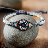 Boho Bracelet, Leather Wrap Bracelet, Weave Bracelet, Frosted Blue Amazonite