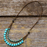 Boho Necklace, Blue Agate, Jasper and Seeds