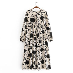 Gown Dress, Boho Maxi Dress, Loose Dress, Black Rose