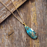 Boho Necklace, BlueTurquoise Eclipe Pendant