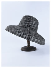 Boho Hat, Beach Hat, Wide Brim Vinatge Hat Leah Black Grey Silver