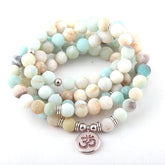 Boho Bracelet, RH Yoga Bracelet, Amazonite Natural Green Stone