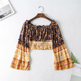 Boho Tops for Women, Boho Tops for Women, Boho Blouse, Crop Top, Jasmine in Navy