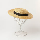 Boho Hat, Sun Hat, Beach Hat, Wide Brim Straw Hat 7 cm, Ellie Black Ribbon