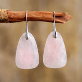 Boho Earrings, Dangle Earrings, Pink Rose Quartz