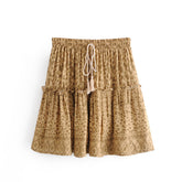 Boho Skirt, Hippie Skirts, Mini Skirt, Yellow Tiger