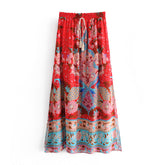 Boho Skirt, Hippie Skirts, Maxi Skirt, Heart Chakra in Esme Red