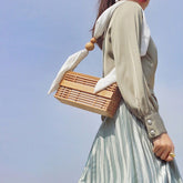 Boho Bag, Bamboo Bag, White Vacation