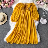 Vintage Dress, Boho Midi Dress, Dress, Smocked Dress, Honey in Green, Pink, Orange, Yellow and Red