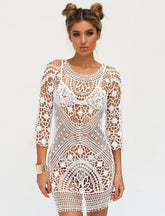 Boho Boho Mini Dress, Beach Dress, Cover up Dress, Cover up Dress,, White Lace Ivy