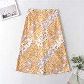 Boho Skirt, Hippie Skirts, Midi Skirt, Retro Gypso Yellow and Pink