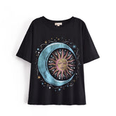 Boho t Shirts, Vintage t Shirt, Black Moon and Sun