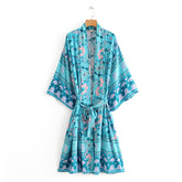 Boho Robe, Kimono Robe, Beach Cover up, Eulalie Bluebell
