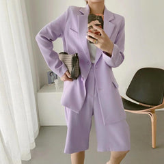 Vintage 2 Pieces Set, Matching Blazer and Short, Frida Purple Lavender