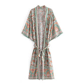 Boho Robe, Kimono Robe, Beach Cover up, Amora in Sage Green