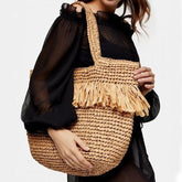 Boho Bag, Woven Straw Handbag, Savanna Tote